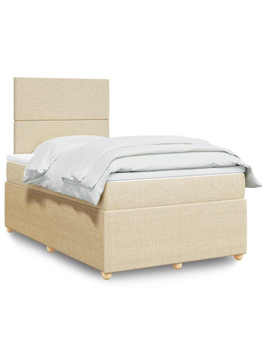 Box spring postel s matrací krémová 120x190 cm textil