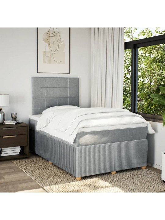 Box spring postel s matrací světle šedá 120x190 cm textil