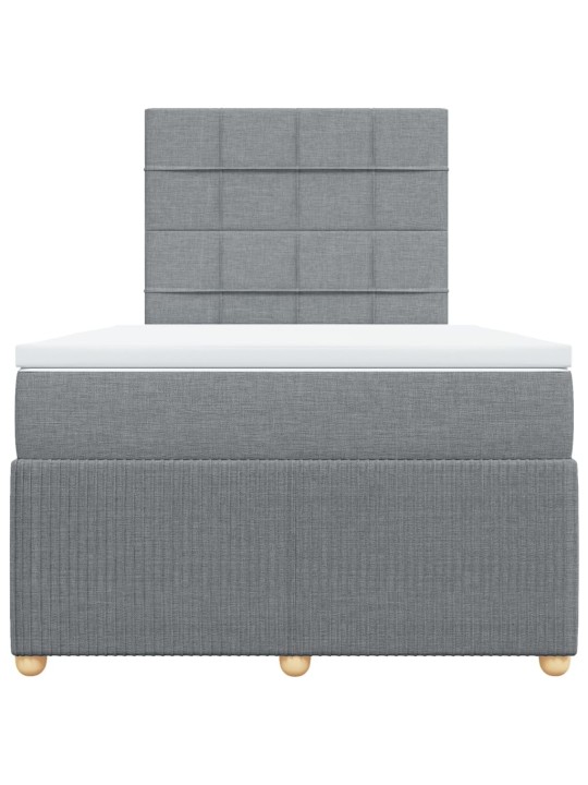 Box spring postel s matrací světle šedá 120x190 cm textil