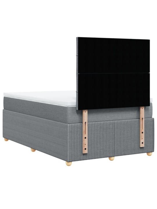 Box spring postel s matrací světle šedá 120x190 cm textil