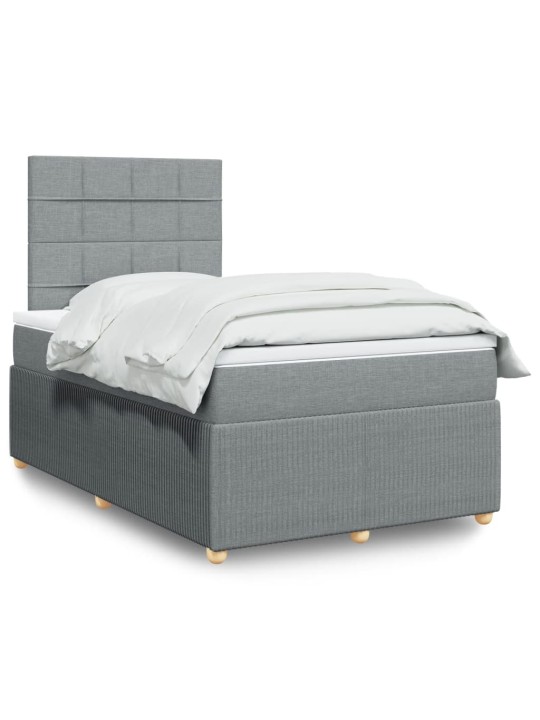 Box spring postel s matrací světle šedá 120x190 cm textil