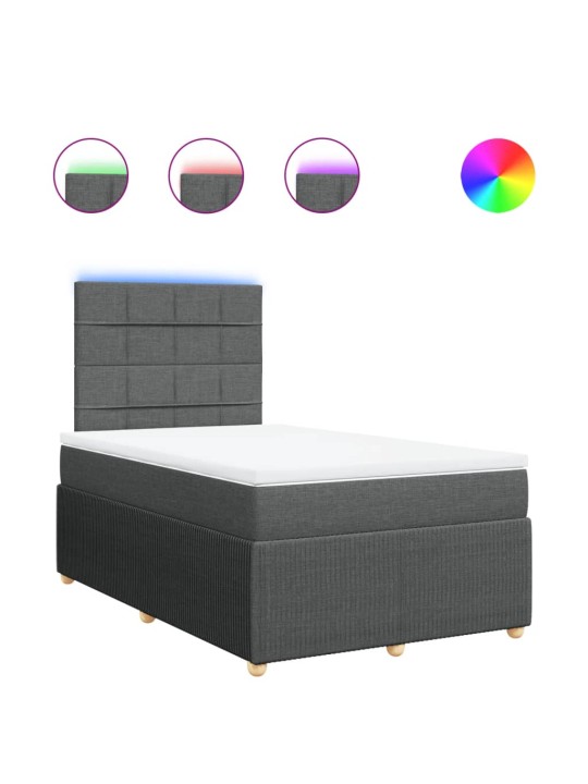 Box spring postel s matrací tmavě šedá 120x190 cm textil