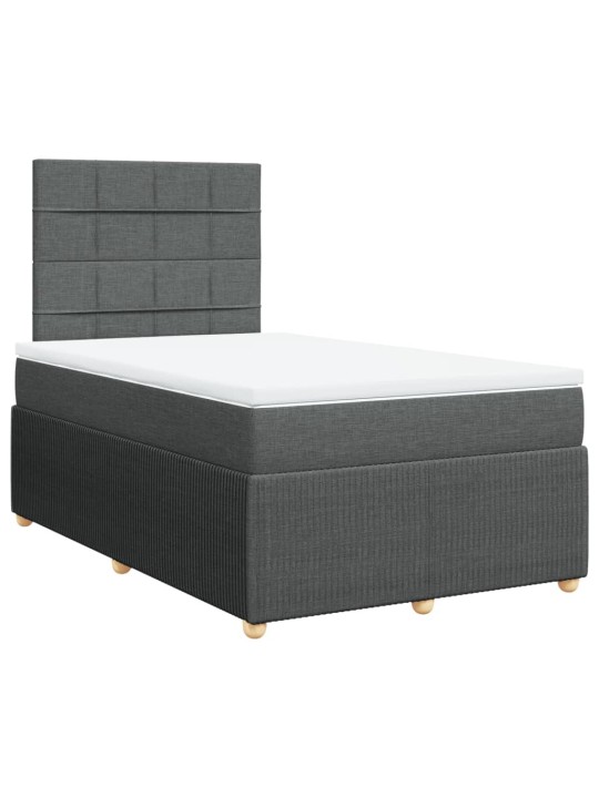 Box spring postel s matrací tmavě šedá 120x190 cm textil
