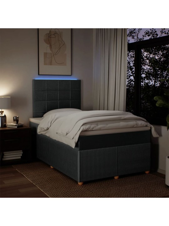 Box spring postel s matrací tmavě šedá 120x190 cm textil