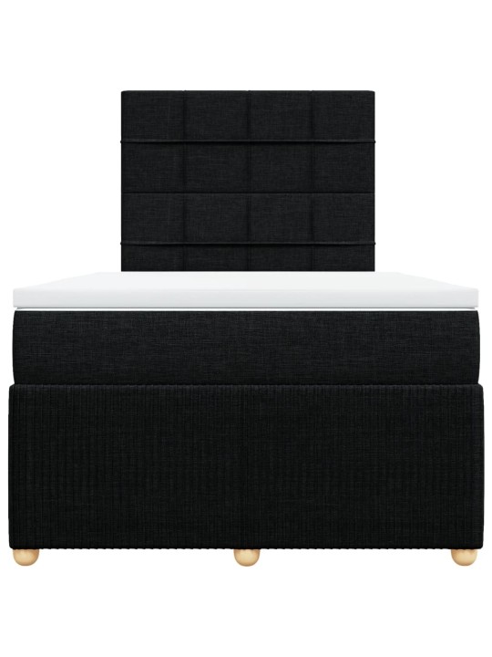 Box spring postel s matrací černá 120x190 cm textil