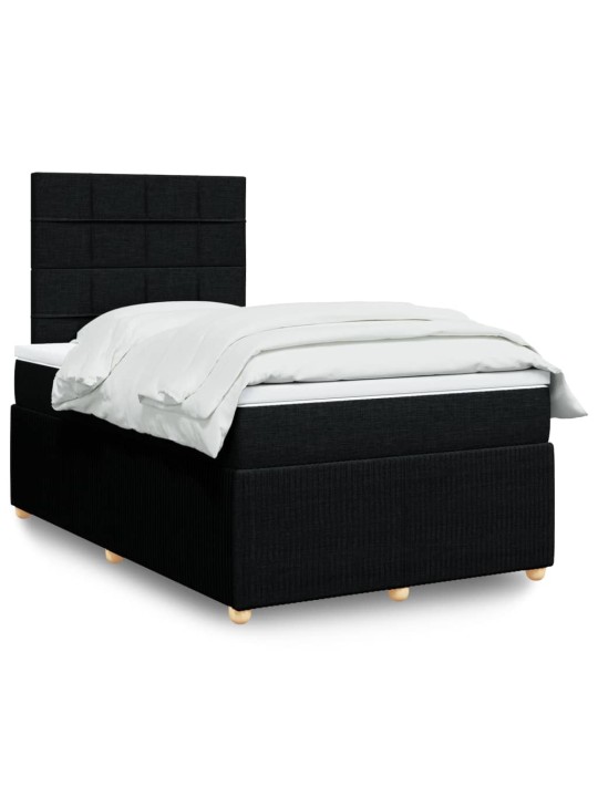 Box spring postel s matrací černá 120x190 cm textil