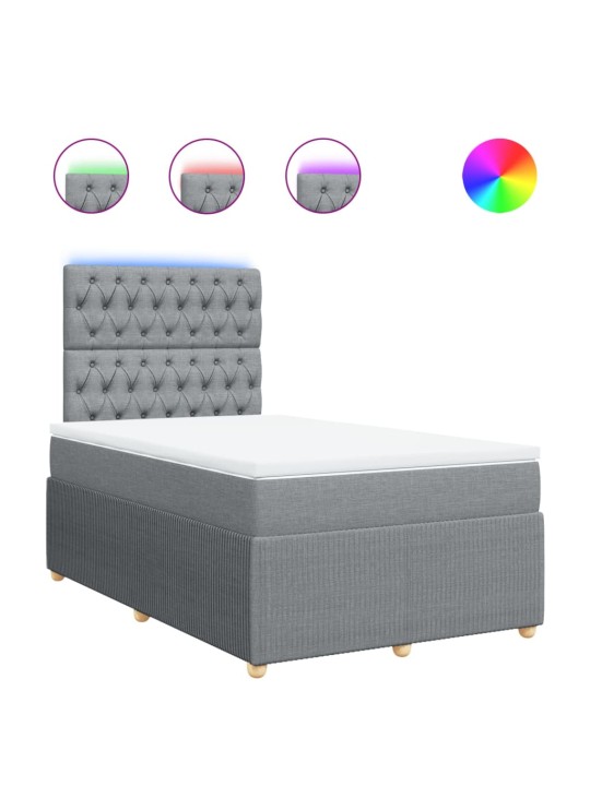 Box spring postel s matrací světle šedá 120x190 cm textil
