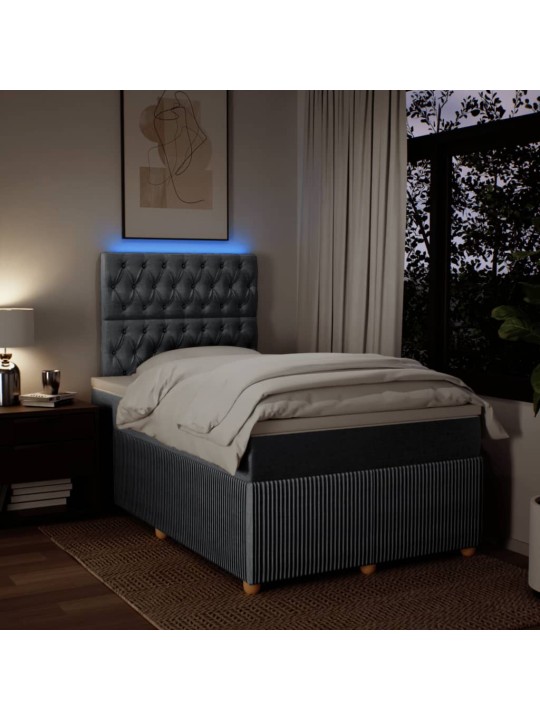Box spring postel s matrací světle šedá 120x190 cm textil