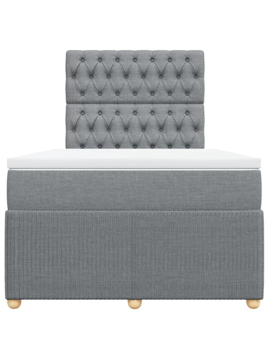 Box spring postel s matrací světle šedá 120x190 cm textil