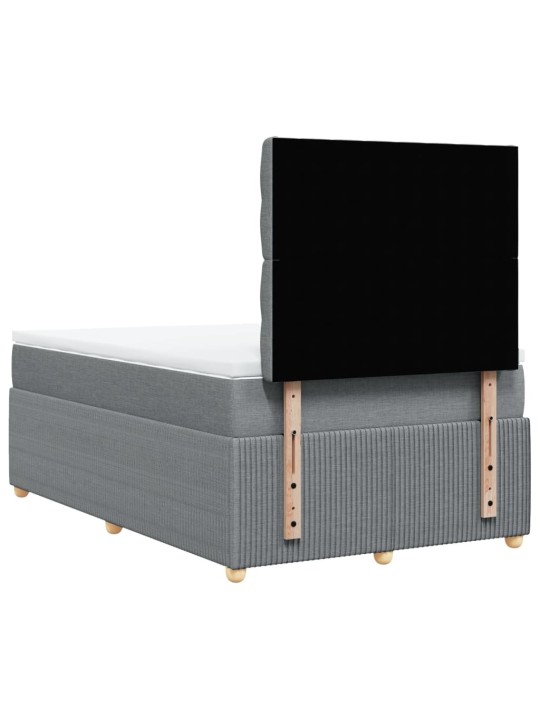 Box spring postel s matrací světle šedá 120x190 cm textil