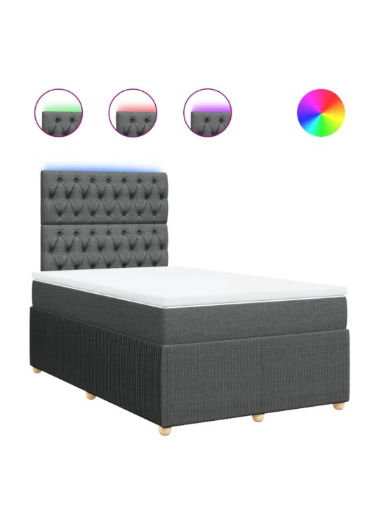 Box spring postel s matrací tmavě šedá 120x190 cm textil