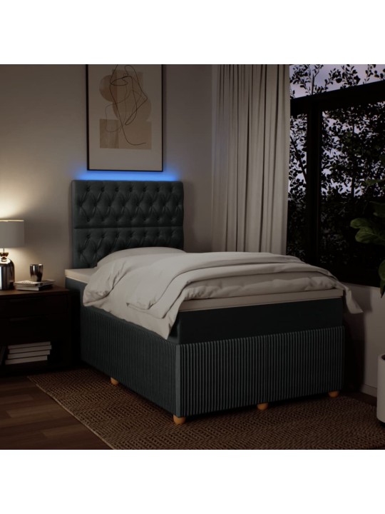 Box spring postel s matrací tmavě šedá 120x190 cm textil