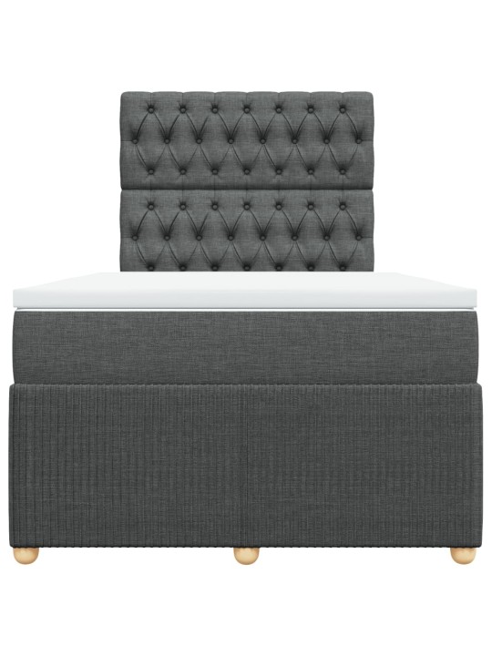Box spring postel s matrací tmavě šedá 120x190 cm textil