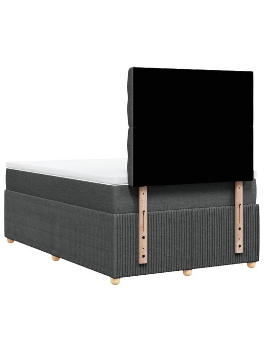 Box spring postel s matrací tmavě šedá 120x190 cm textil
