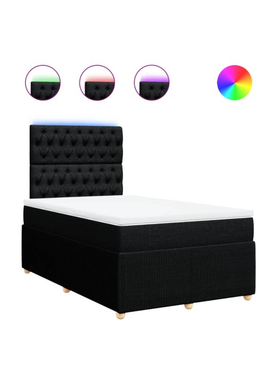 Box spring postel s matrací černá 120x190 cm textil