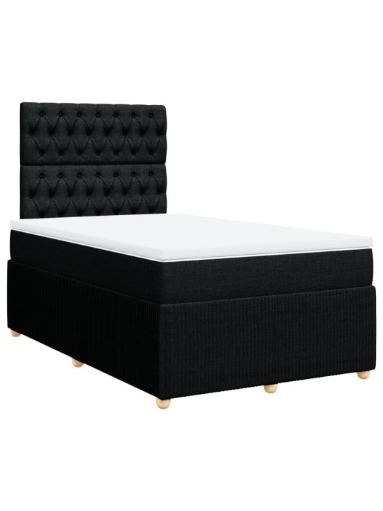 Box spring postel s matrací černá 120x190 cm textil