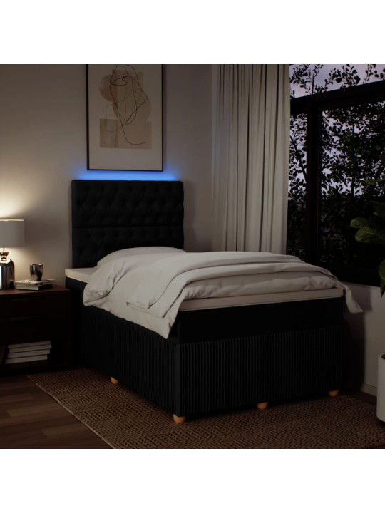 Box spring postel s matrací černá 120x190 cm textil