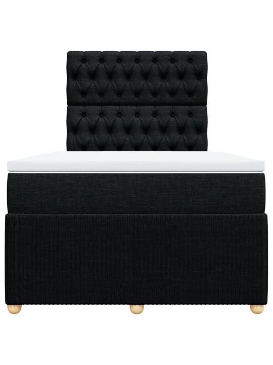 Box spring postel s matrací černá 120x190 cm textil