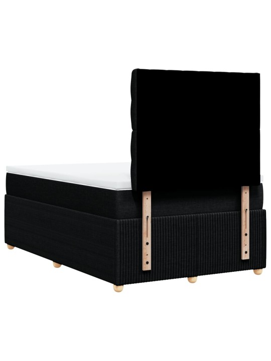 Box spring postel s matrací černá 120x190 cm textil