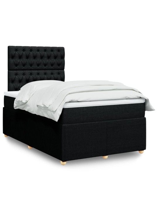 Box spring postel s matrací černá 120x190 cm textil
