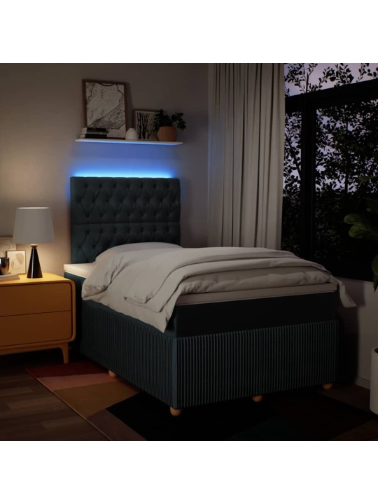 Box spring postel s matrací černá 120x190 cm textil