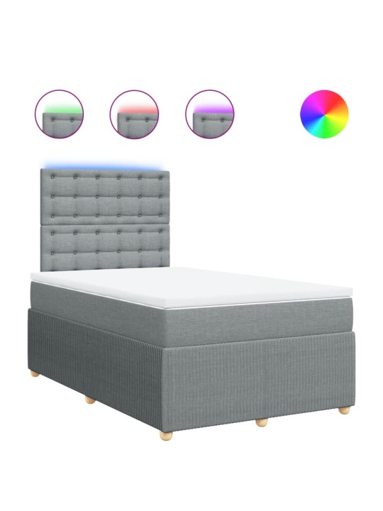 Box spring postel s matrací světle šedá 120x190 cm textil
