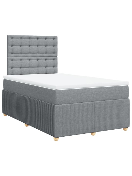Box spring postel s matrací světle šedá 120x190 cm textil