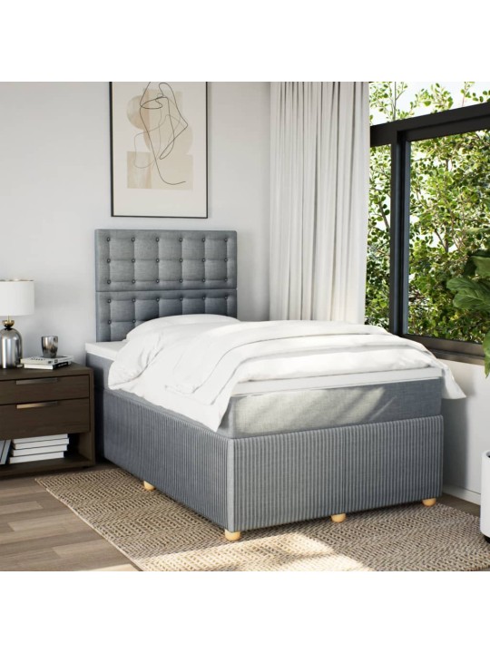 Box spring postel s matrací světle šedá 120x190 cm textil