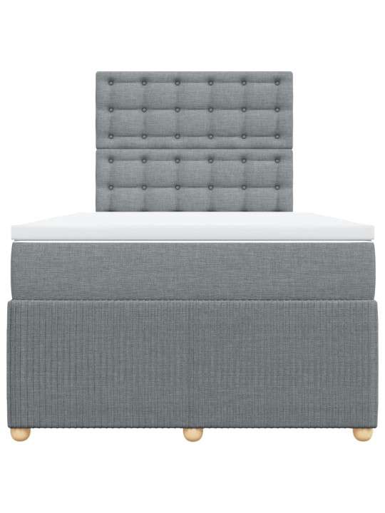 Box spring postel s matrací světle šedá 120x190 cm textil