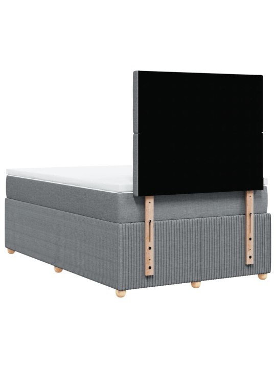Box spring postel s matrací světle šedá 120x190 cm textil