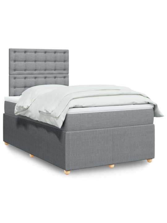 Box spring postel s matrací světle šedá 120x190 cm textil