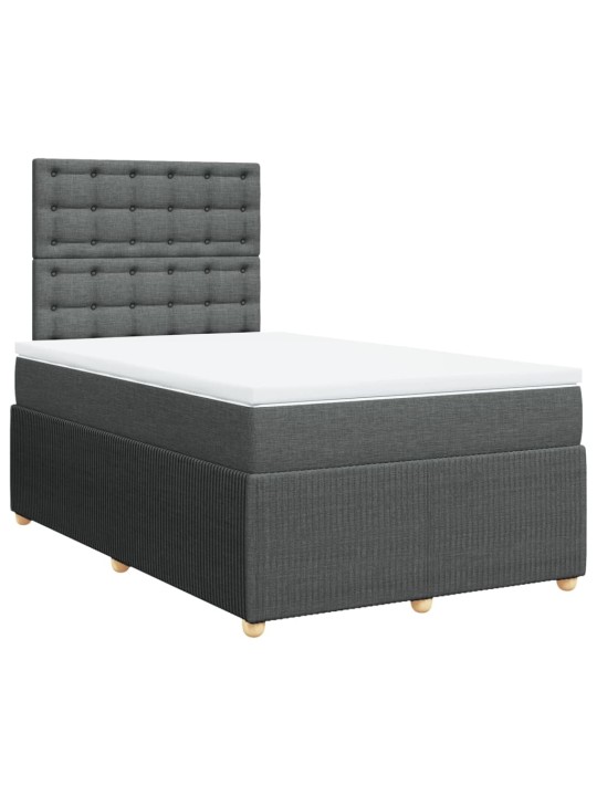 Box spring postel s matrací tmavě šedá 120x190 cm textil