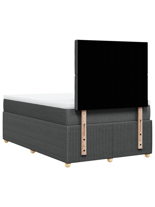 Box spring postel s matrací tmavě šedá 120x190 cm textil