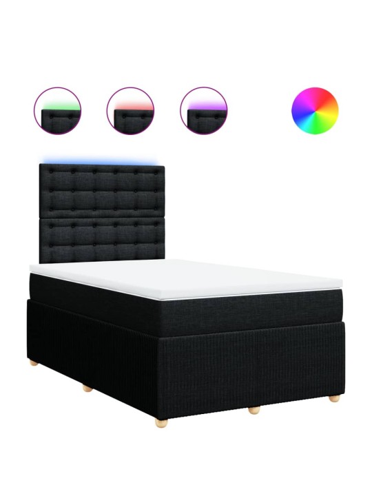 Box spring postel s matrací černá 120x190 cm textil