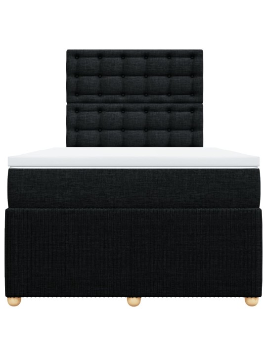 Box spring postel s matrací černá 120x190 cm textil
