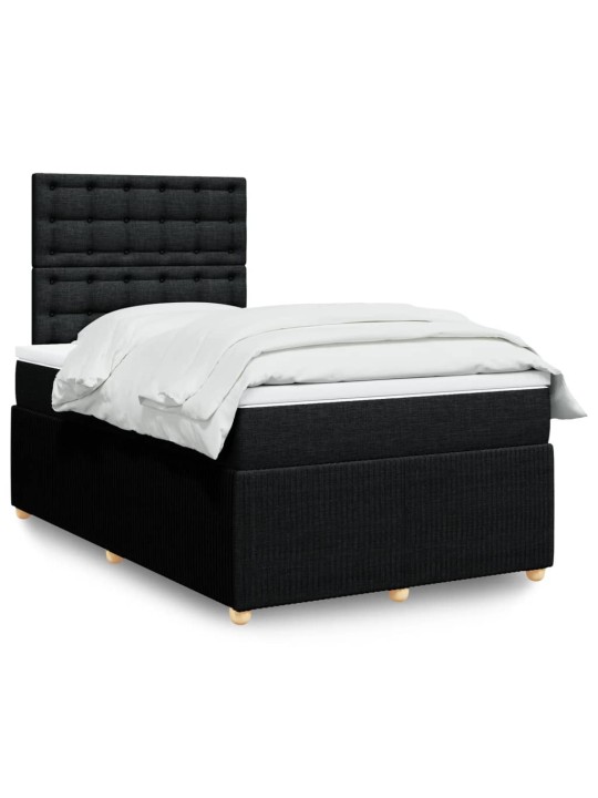 Box spring postel s matrací černá 120x190 cm textil
