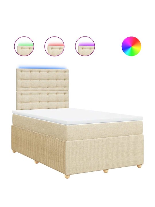 Box spring postel s matrací krémová 120x190 cm textil