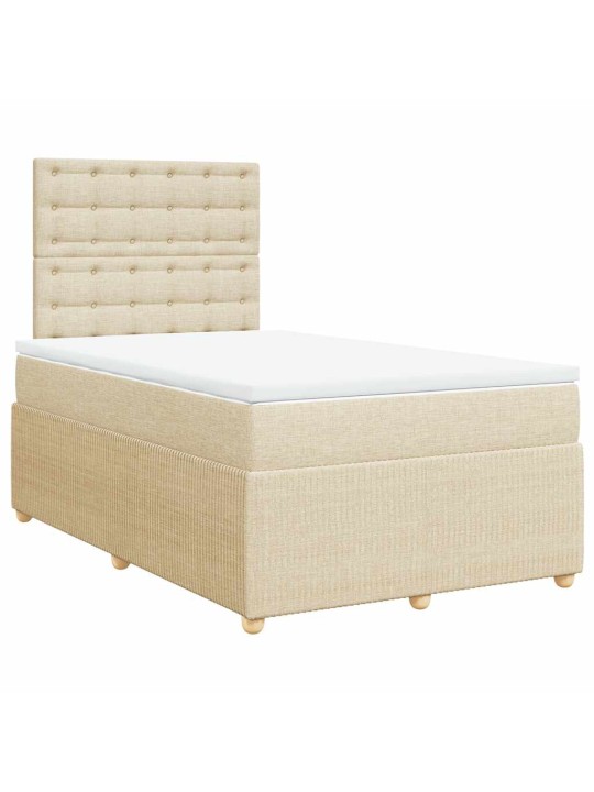 Box spring postel s matrací krémová 120x190 cm textil