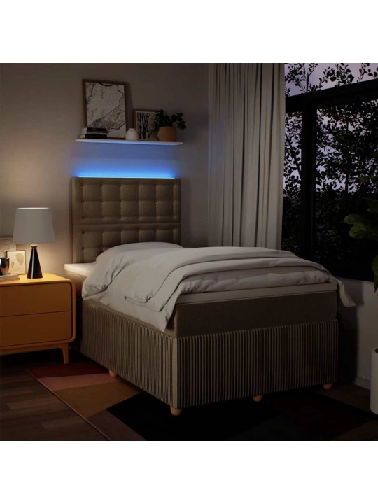 Box spring postel s matrací krémová 120x190 cm textil