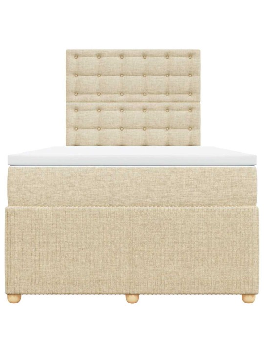 Box spring postel s matrací krémová 120x190 cm textil