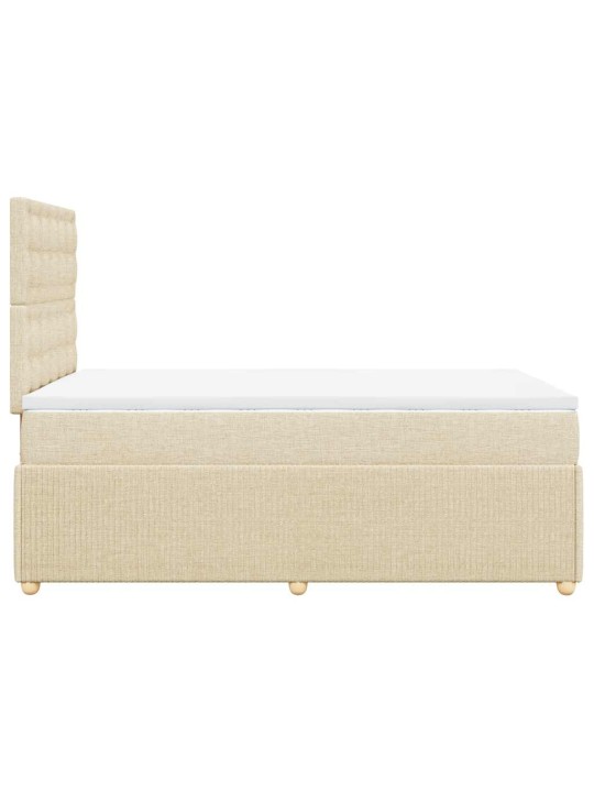 Box spring postel s matrací krémová 120x190 cm textil