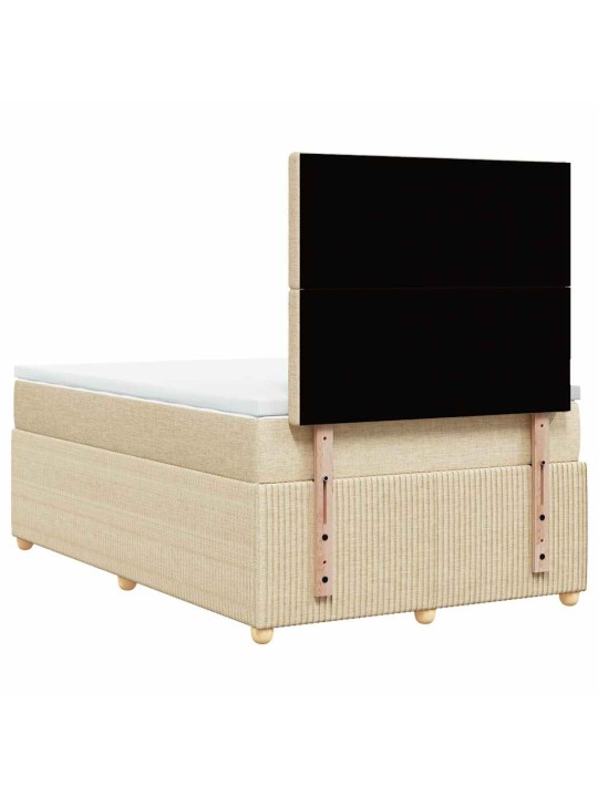 Box spring postel s matrací krémová 120x190 cm textil