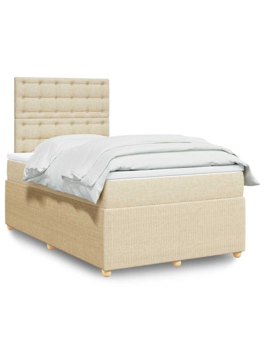 Box spring postel s matrací krémová 120x190 cm textil