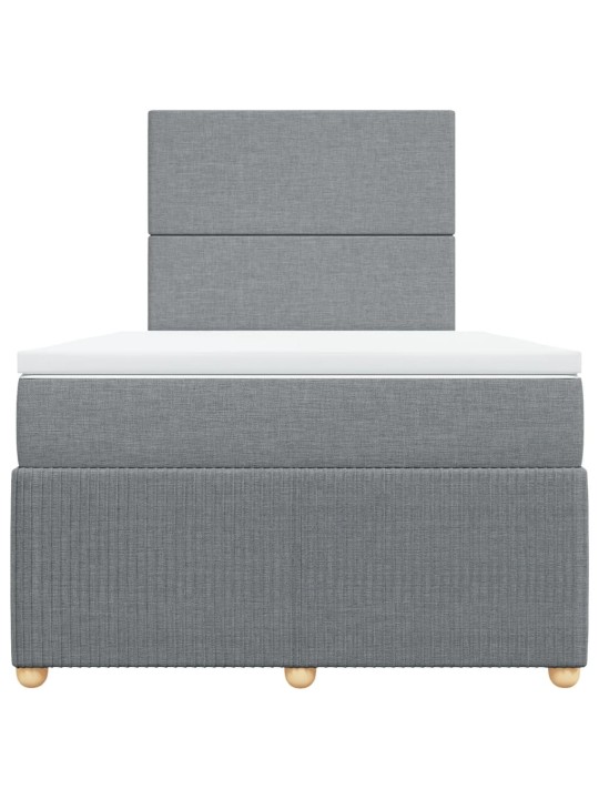 Box spring postel s matrací světle šedá 120 x 200 cm textil