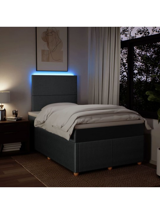 Box spring postel s matrací tmavě šedá 120x200 cm textil