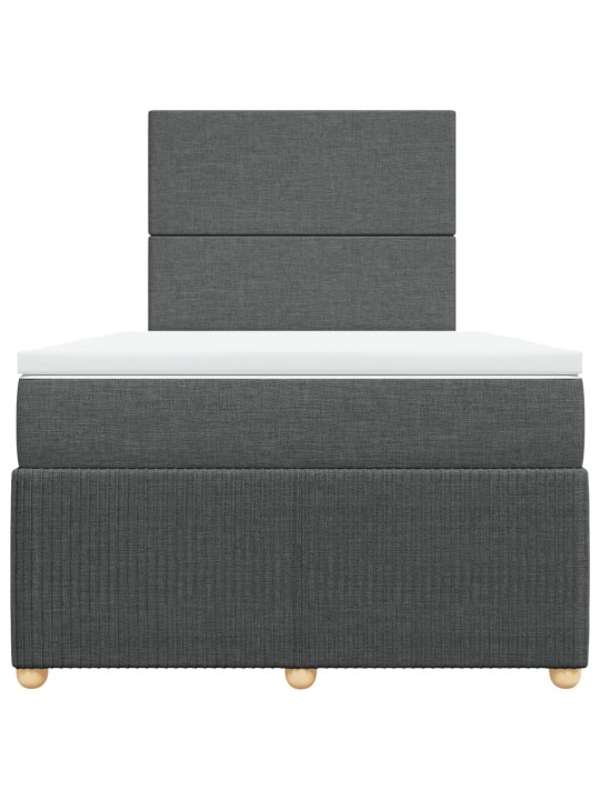 Box spring postel s matrací tmavě šedá 120x200 cm textil