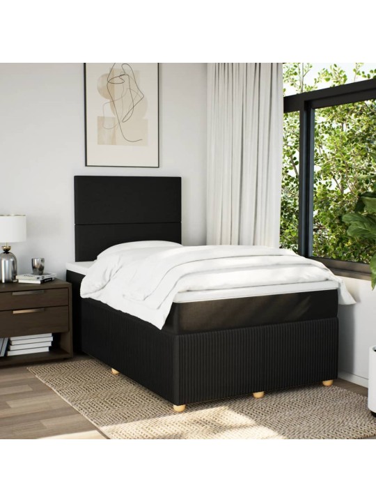 Box spring postel s matrací černá 120x200 cm textil