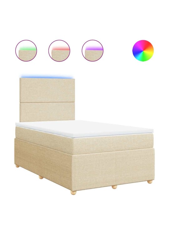 Box spring postel s matrací krémová 120x200 cm textil