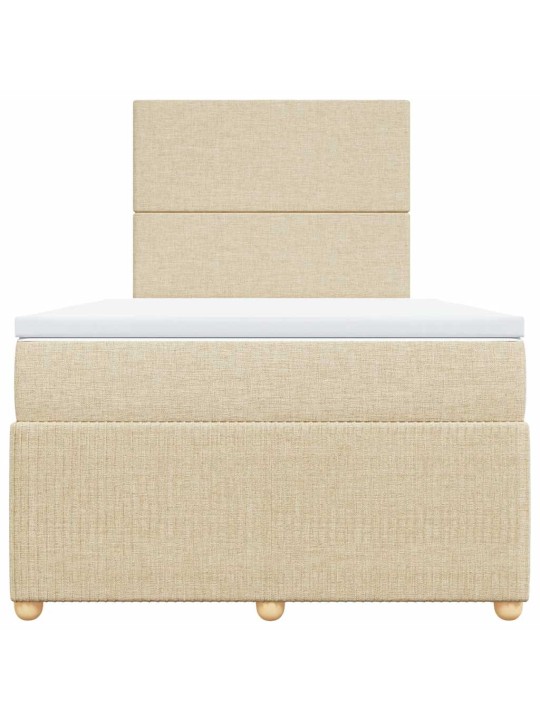 Box spring postel s matrací krémová 120x200 cm textil