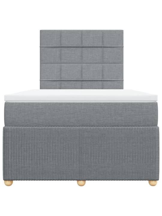 Box spring postel s matrací světle šedá 120 x 200 cm textil
